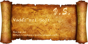 Vadászi Solt névjegykártya